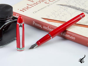 Aurora Ipsilon Italia Fountain Pen, Resin, Red, Chrome Trim, B17-R