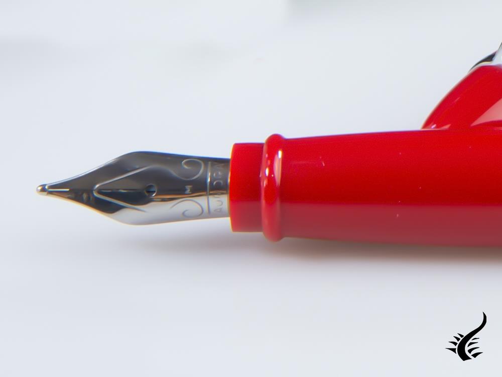 Aurora Ipsilon Italia Fountain Pen, Resin, Red, Chrome Trim, B17-R