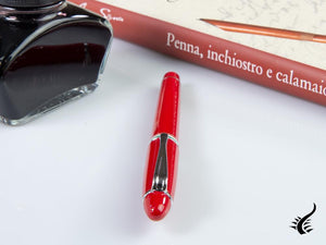 Aurora Ipsilon Italia Fountain Pen, Resin, Red, Chrome Trim, B17-R