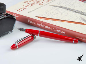 Aurora Ipsilon Italia Fountain Pen, Resin, Red, Chrome Trim, B17-R