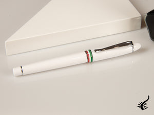 Aurora Ipsilon Italia Fountain Pen, Resin, White, Chrome trim, B17-W