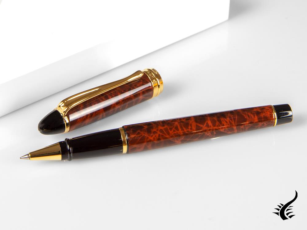 Aurora Ipsilon Lacca Rollerball pen, Lacquer, Gold plated, Brown, B73T