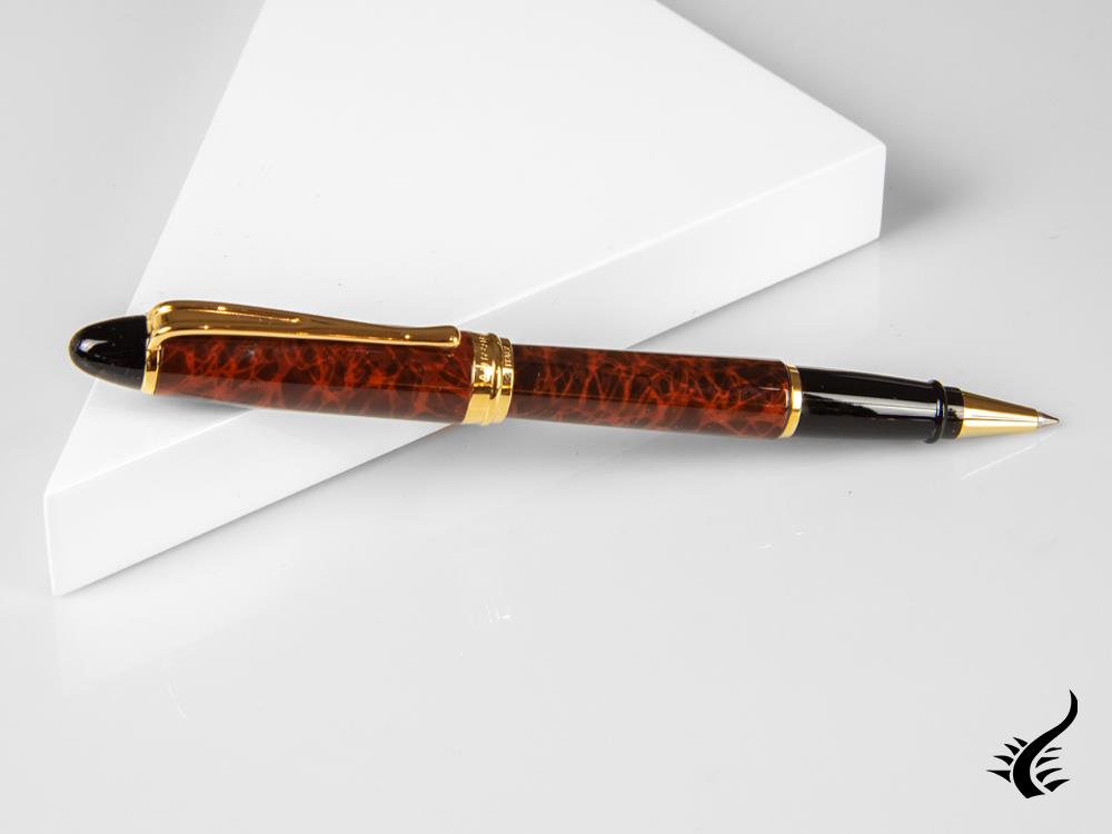 Aurora Ipsilon Lacca Rollerball pen, Lacquer, Gold plated, Brown, B73T