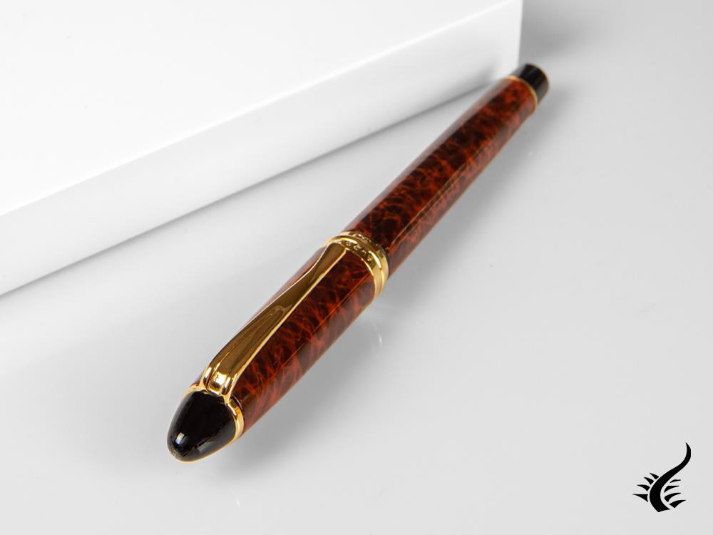 Aurora Ipsilon Lacca Rollerball pen, Lacquer, Gold plated, Brown, B73T