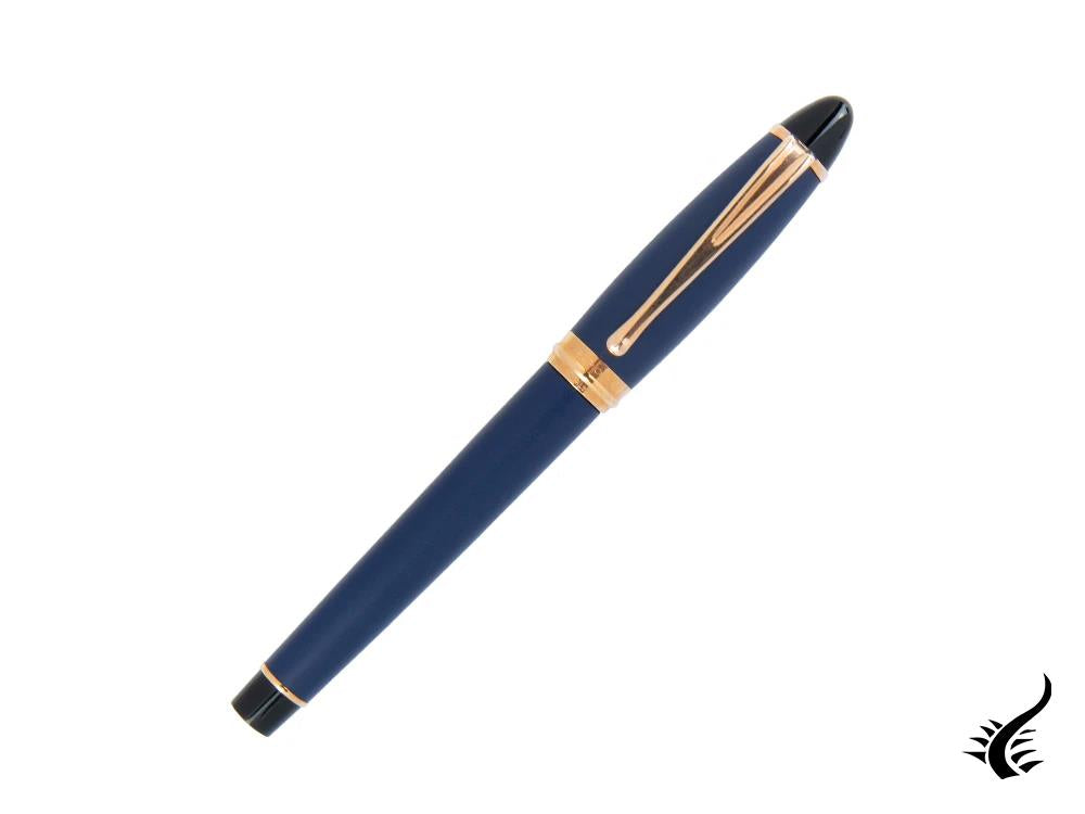 Aurora Ipsilon Matt Fountain Pen, Resin, Blue, Rose gold trim, B10-PB