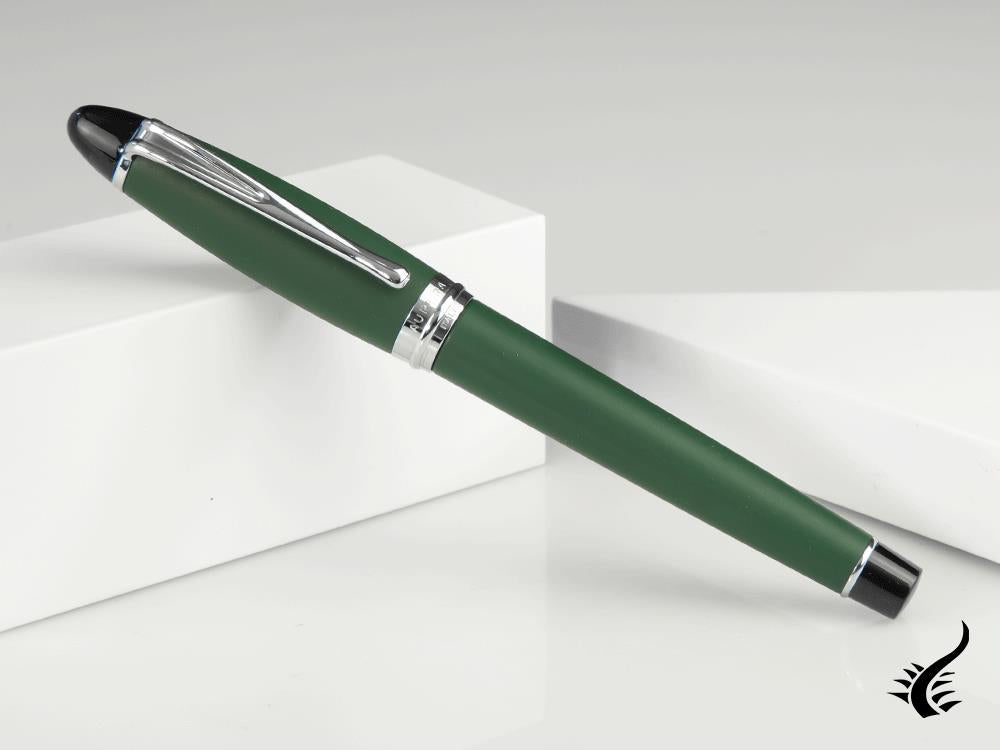 Aurora Ipsilon Matt Fountain Pen, Resin, Green, Chrome Trim, B10-V