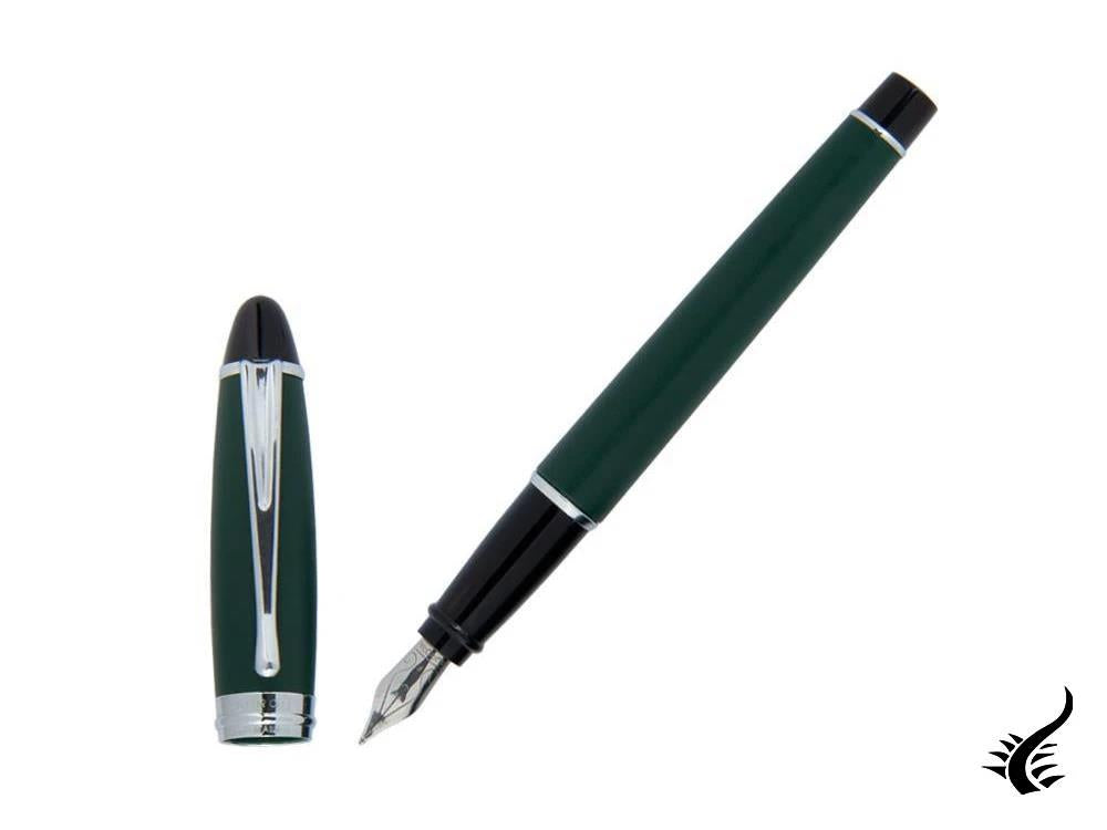 Aurora Ipsilon Matt Fountain Pen, Resin, Green, Chrome Trim, B10-V