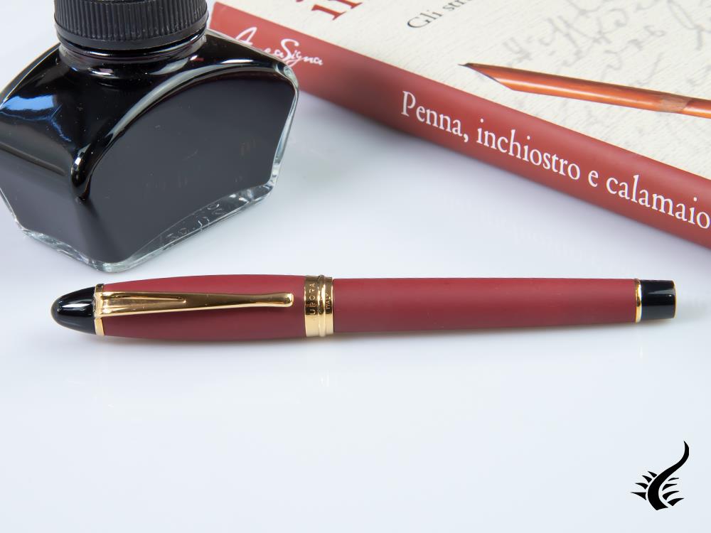 Aurora Ipsilon Matt Fountain Pen, Resin, Red, Gold Trim, B10-DX