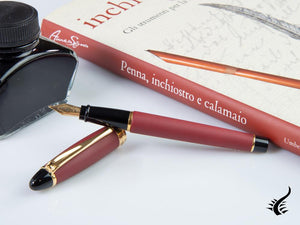 Stylo plume Aurora Ipsilon Matt, résine, rouge, attributs dorés, B10-DX