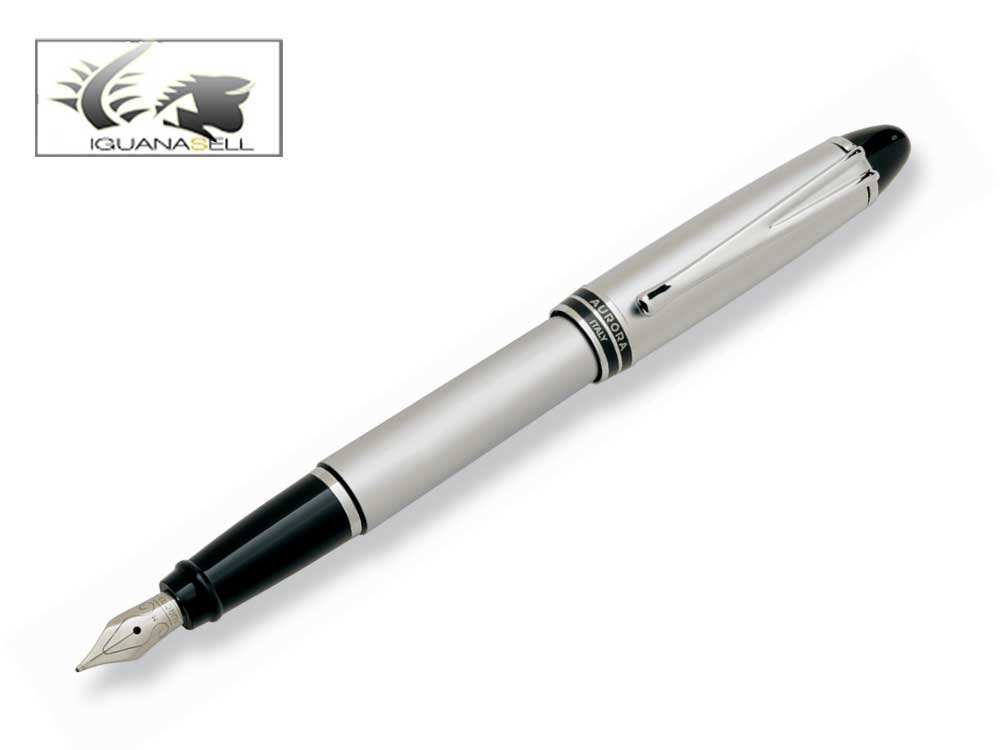 Aurora Ipsilon Fountain Pen, Chrome, Grey, B16