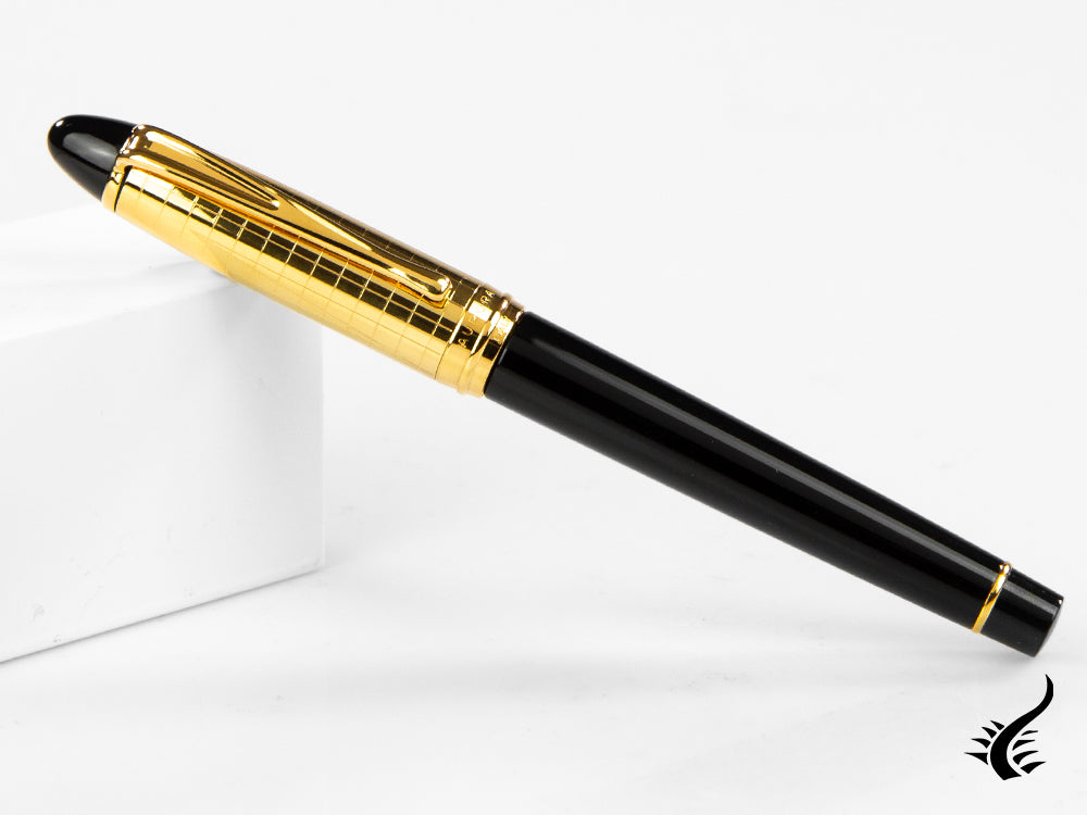 Aurora Ipsilon Quadra Gold Fountain Pen, Resin, Black, Gold, B11-DQN