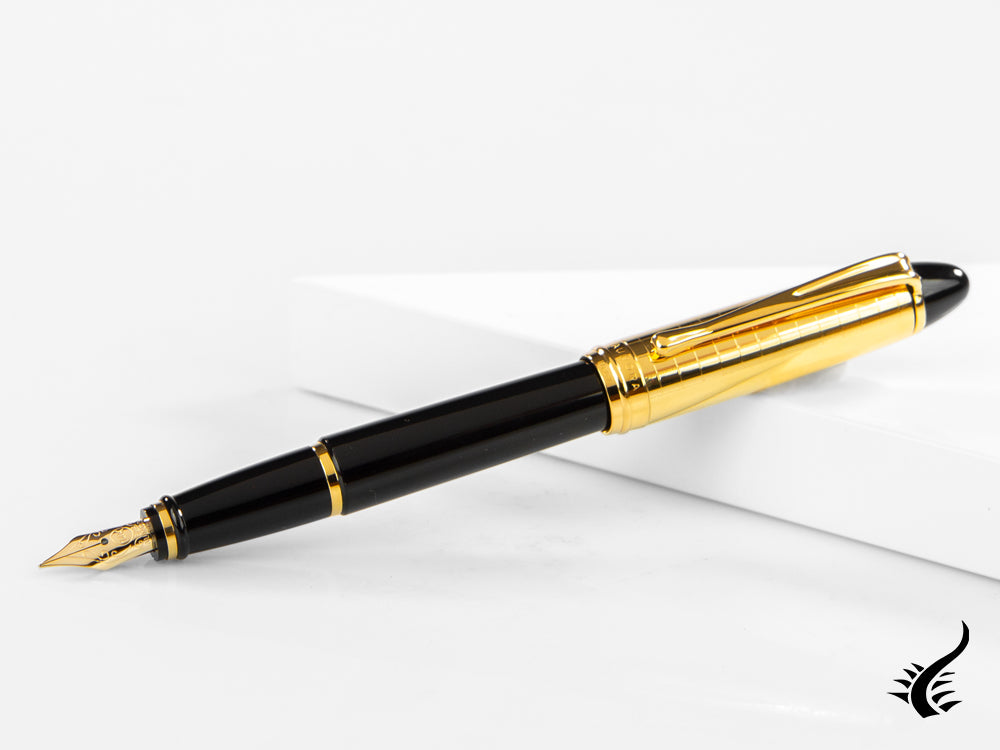 Aurora Ipsilon Quadra Gold Fountain Pen, Resin, Black, Gold, B11-DQN