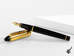 Aurora Ipsilon Quadra Gold Fountain Pen, Resin, Black, Gold, B11-DQN