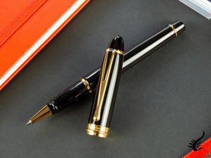 Aurora Ipsilon Rollerball pen, Resin, Gold trim, Black, B72-N