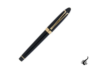 Aurora Ipsilon Rollerball pen, Resin, Gold trim, Black, B72-N