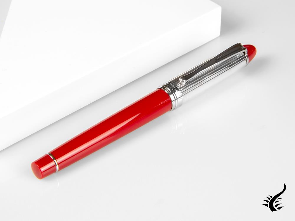 Aurora Ipsilon Rollerball pen, Resin, Silver trim, Red, B74CR