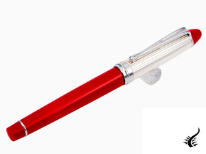 Aurora Ipsilon Rollerball pen, Resin, Silver trim, Red, B74CR