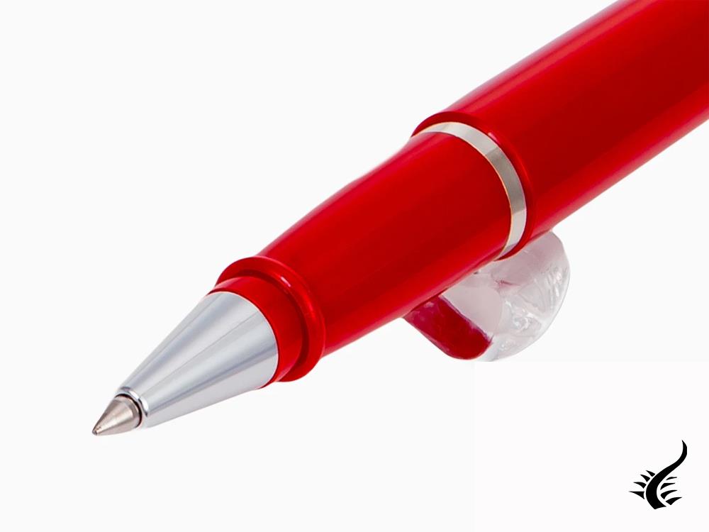 Aurora Ipsilon Rollerball pen, Resin, Silver trim, Red, B74CR