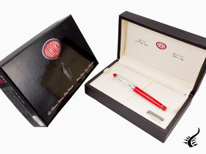 Aurora Ipsilon Rollerball pen, Resin, Silver trim, Red, B74CR