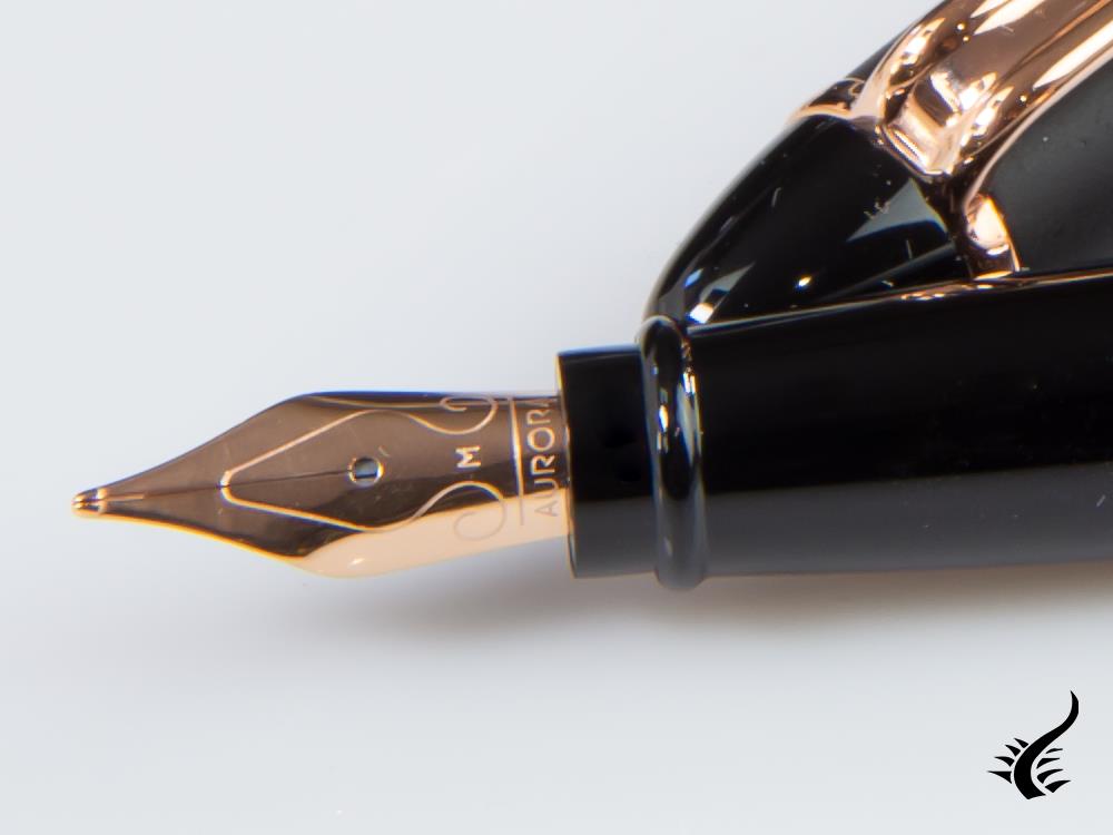 Aurora Ipsilon Satin Fountain Pen, Resin, Rose Gold Trim, B10-PN