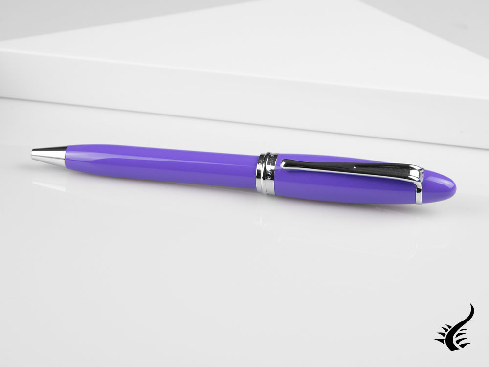 Aurora Ipsilon Spring Ballpoint pen, Resin, Chrome Trim, Purple, B31-CVI