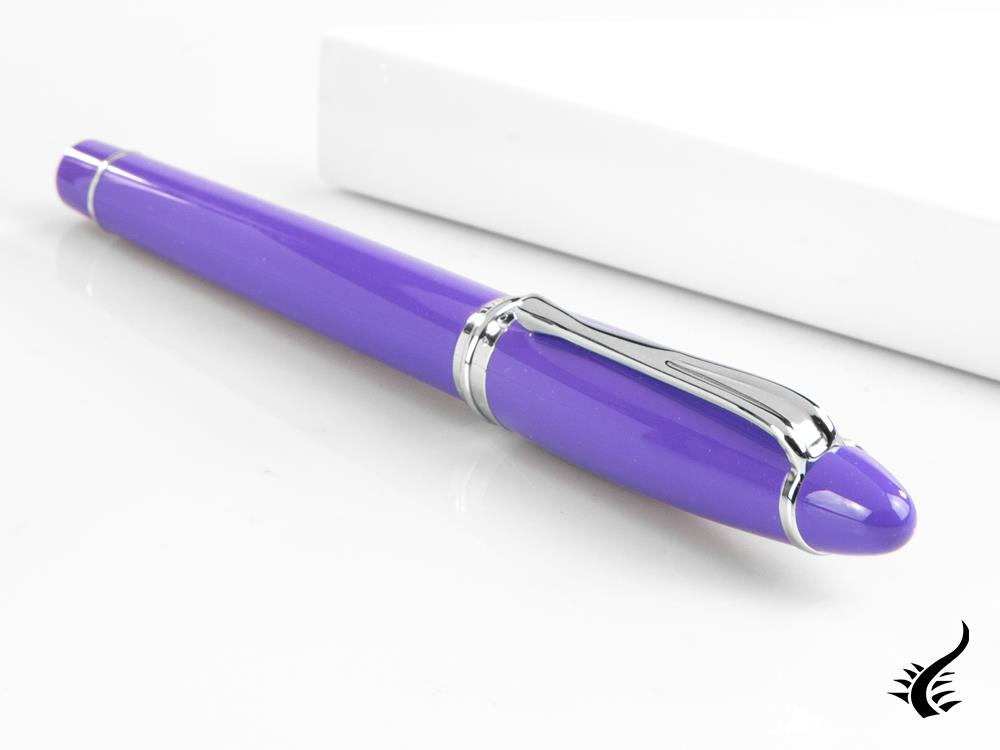 Aurora Ipsilon Spring Fountain Pen, Resin, Purple, Chrome Trim, B11-CVI