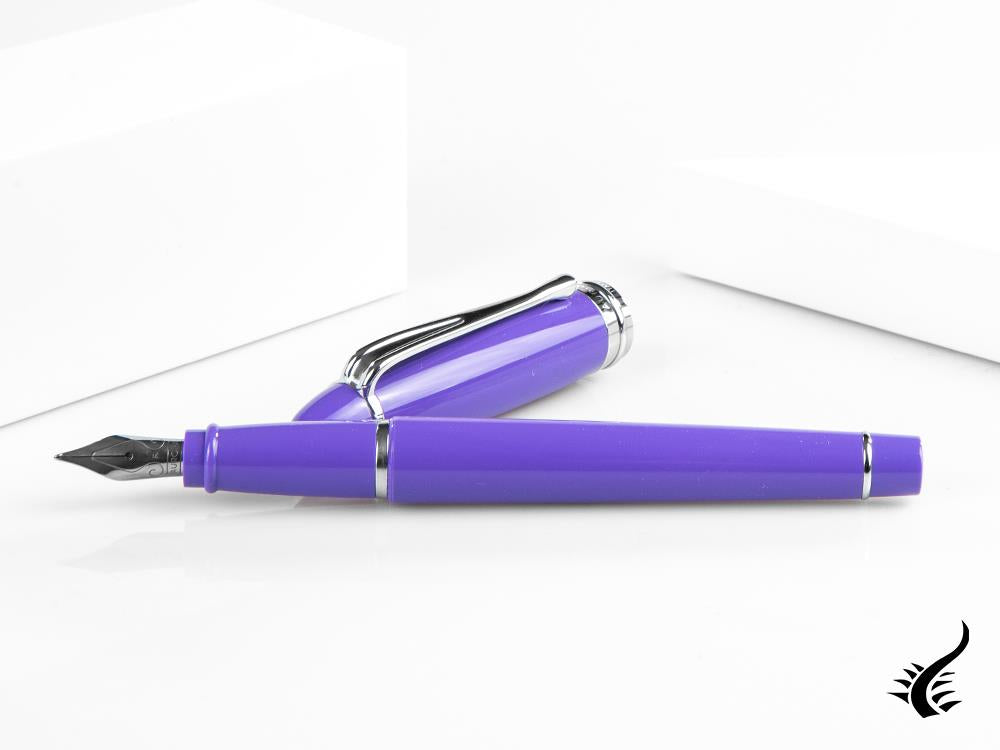 Aurora Ipsilon Spring Fountain Pen, Resin, Purple, Chrome Trim, B11-CVI