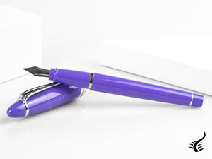 Aurora Ipsilon Spring Fountain Pen, Resin, Purple, Chrome Trim, B11-CVI