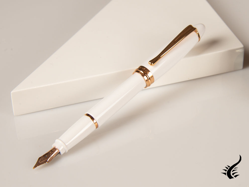 Aurora Ipsilon Winter Fountain Pen, Resin, White, Rose Gold, B11-PW