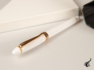 Aurora Ipsilon Winter Fountain Pen, Resin, White, Rose Gold, B11-PW