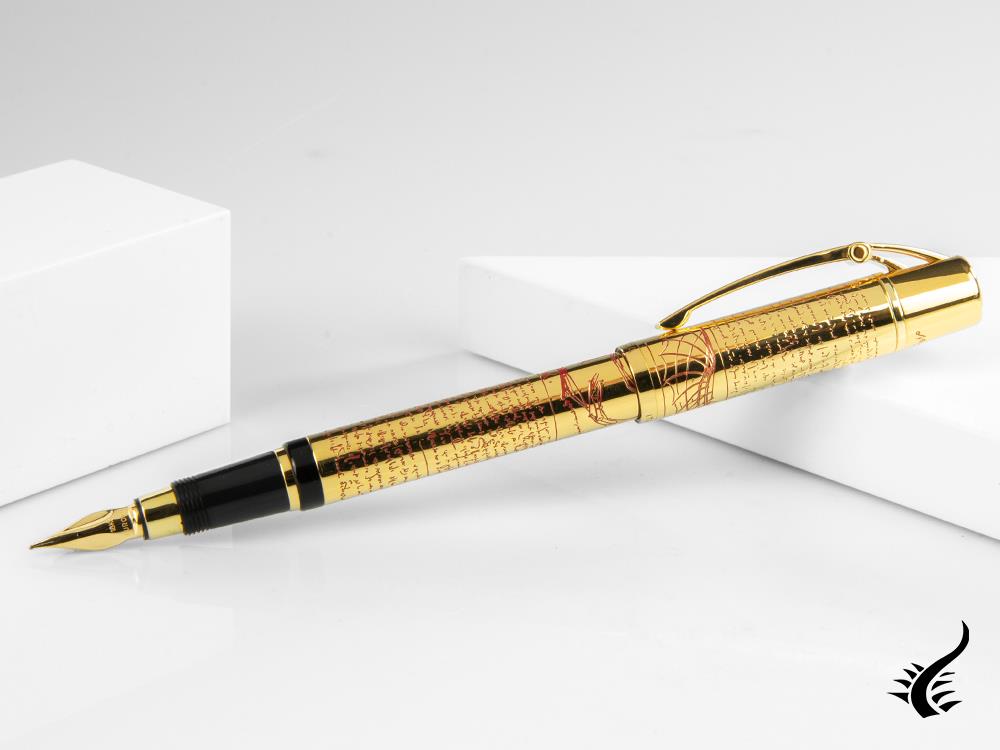 Aurora Leonardo Da Vinci Limited Edition Fountain Pen, Gold, 18k Gold