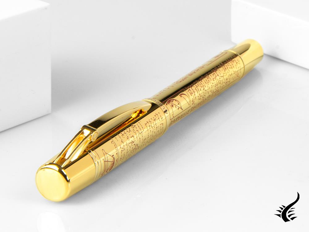 Aurora Leonardo Da Vinci Limited Edition Fountain Pen, Gold, 18k Gold