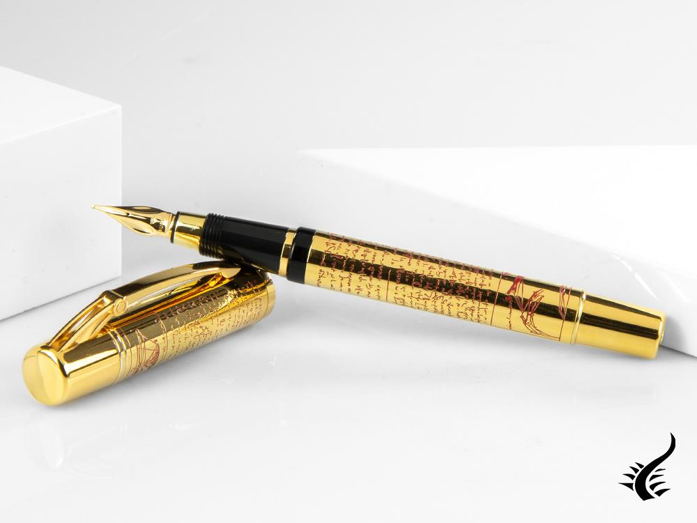 Aurora Leonardo Da Vinci Limited Edition Fountain Pen, Gold, 18k Gold