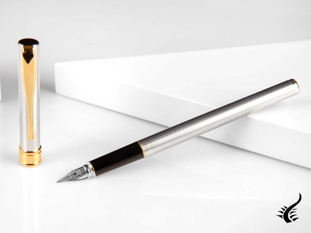 Aurora Magellano Fountain Pen, Chrome, Gold plated, Silver, A10