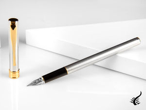 Aurora Magellano Fountain Pen, Chrome, Gold plated, Silver, A10