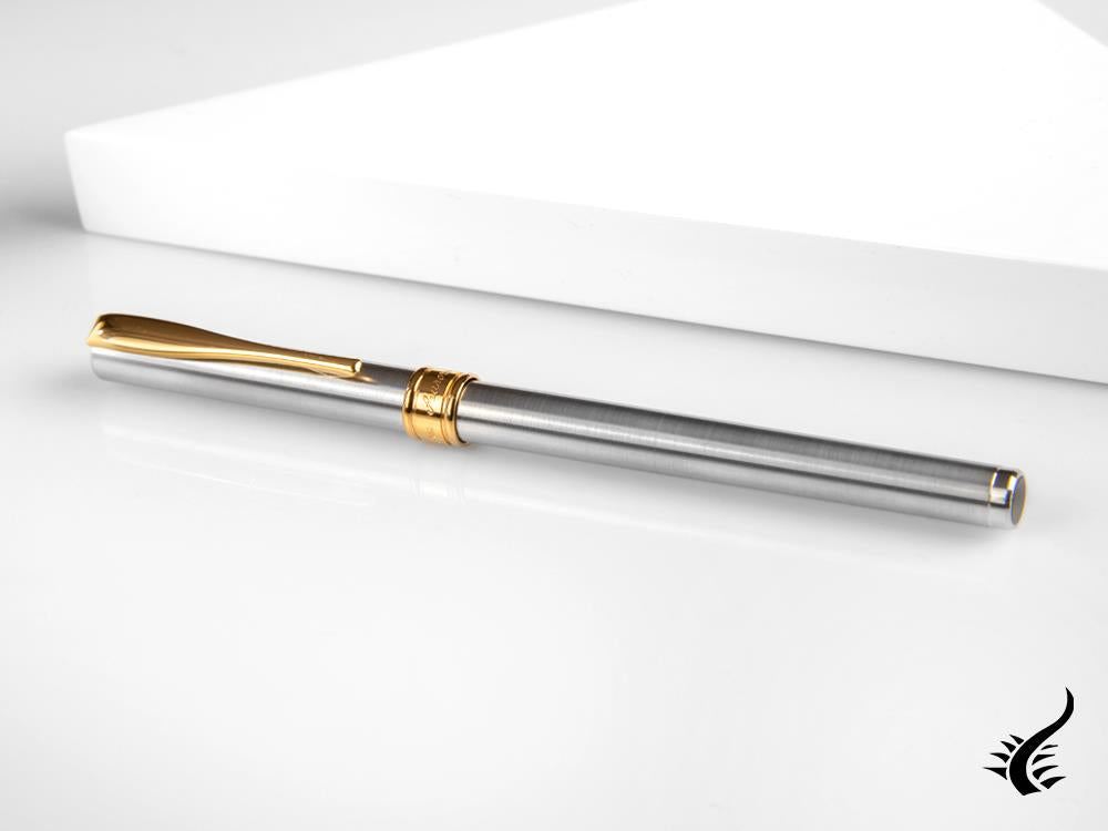 Aurora Magellano Fountain Pen, Chrome, Gold plated, Silver, A10