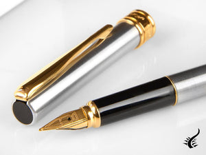 Aurora Magellano Fountain Pen, Chrome, Gold plated, Silver, A10