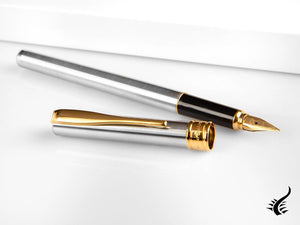 Aurora Magellano Fountain Pen, Chrome, Gold plated, Silver, A10