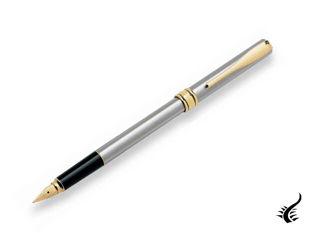 Aurora Magellano Fountain Pen, Chrome, Gold plated, Silver, A10