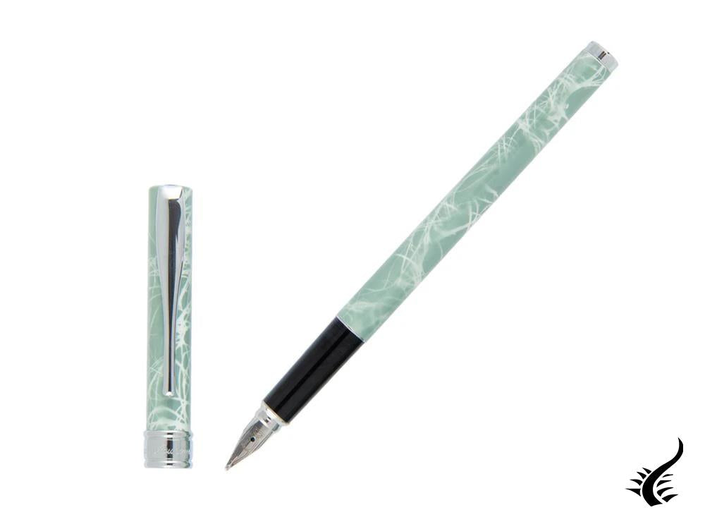 Stylo plume Aurora Magellano, laque, garniture chromée, bleu, A18CA