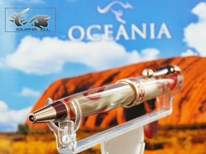 Aurora Oceania Ballpoint Pen, Limited Edition, Marbled resin, Rose Gold trims