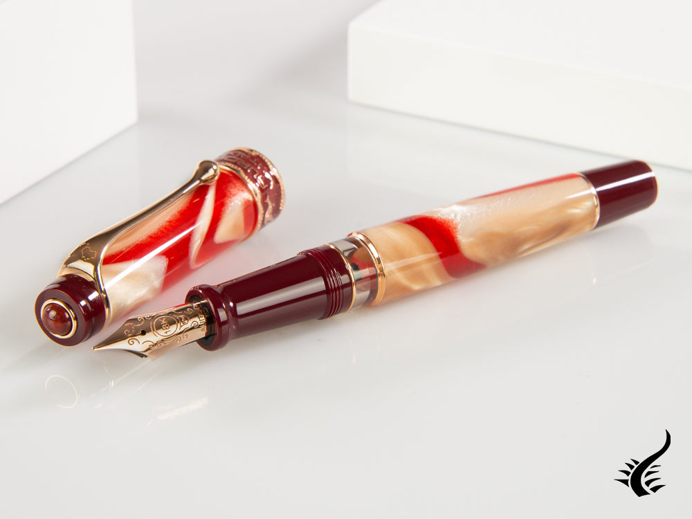 Aurora Oceania Fountain Pen, Limited Ed., Marbled resin, Rose Gold trims