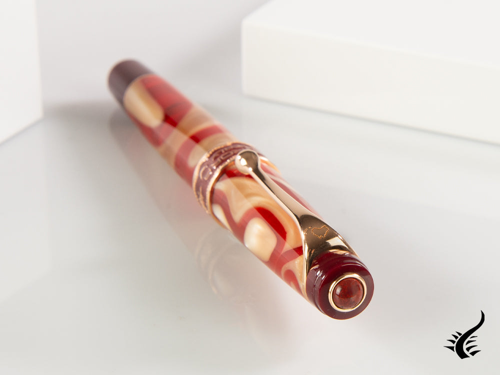 Aurora Oceania Fountain Pen, Limited Ed., Marbled resin, Rose Gold trims