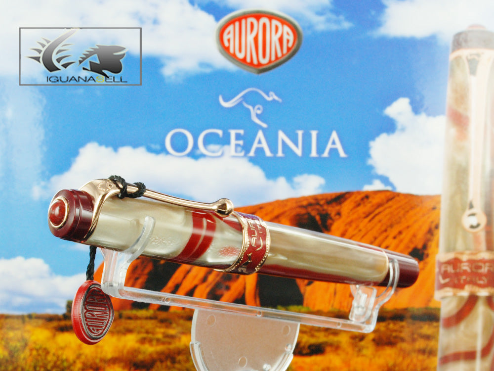 Aurora Oceania Rollerball pen, Limited Edition, Marbled resin, Rose Gold trims