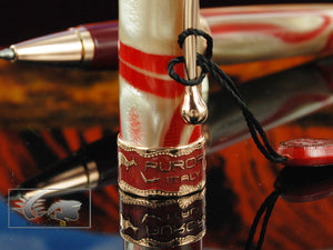 Aurora Oceania Rollerball pen, Limited Edition, Marbled resin, Rose Gold trims