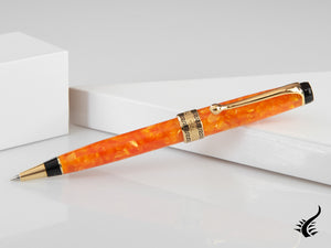 Stylo à bille Aurora Optima 2020 Arancio, Auroloide, Orange, Plaqué or, 998-OR