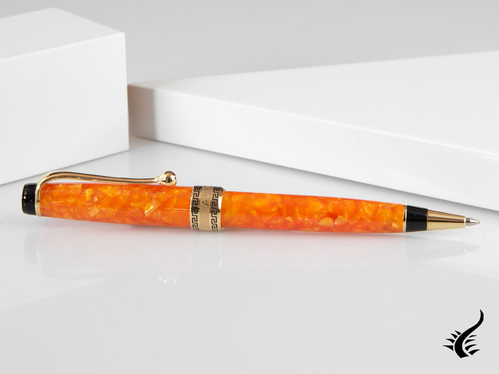 Aurora Optima 2020 Arancio Ballpoint pen, Auroloide, Orange, Gold plated, 998-OR