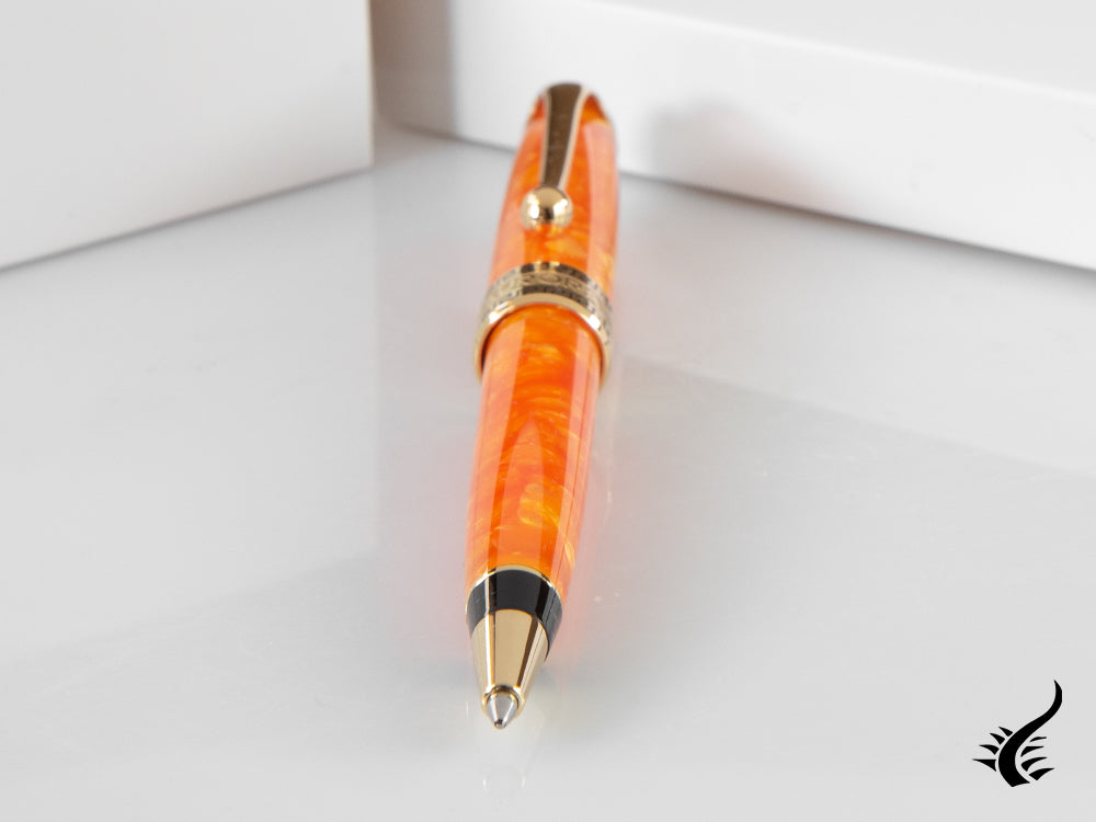 Aurora Optima 2020 Arancio Ballpoint pen, Auroloide, Orange, Gold plated, 998-OR