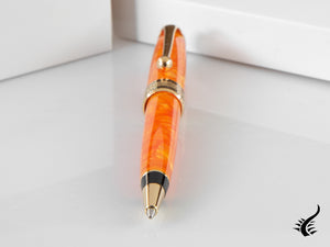 Stylo à bille Aurora Optima 2020 Arancio, Auroloide, Orange, Plaqué or, 998-OR