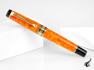 Aurora Optima Arancio Fountain Pen, Auroloide, Gold plated, 996-OR